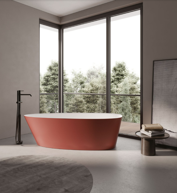 BAIGNOIRE DESIGN ALMOND ROSSO CUOIO